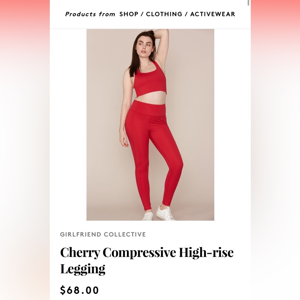 Girlfriend Collective Cherry Compressive High Rise Leggings